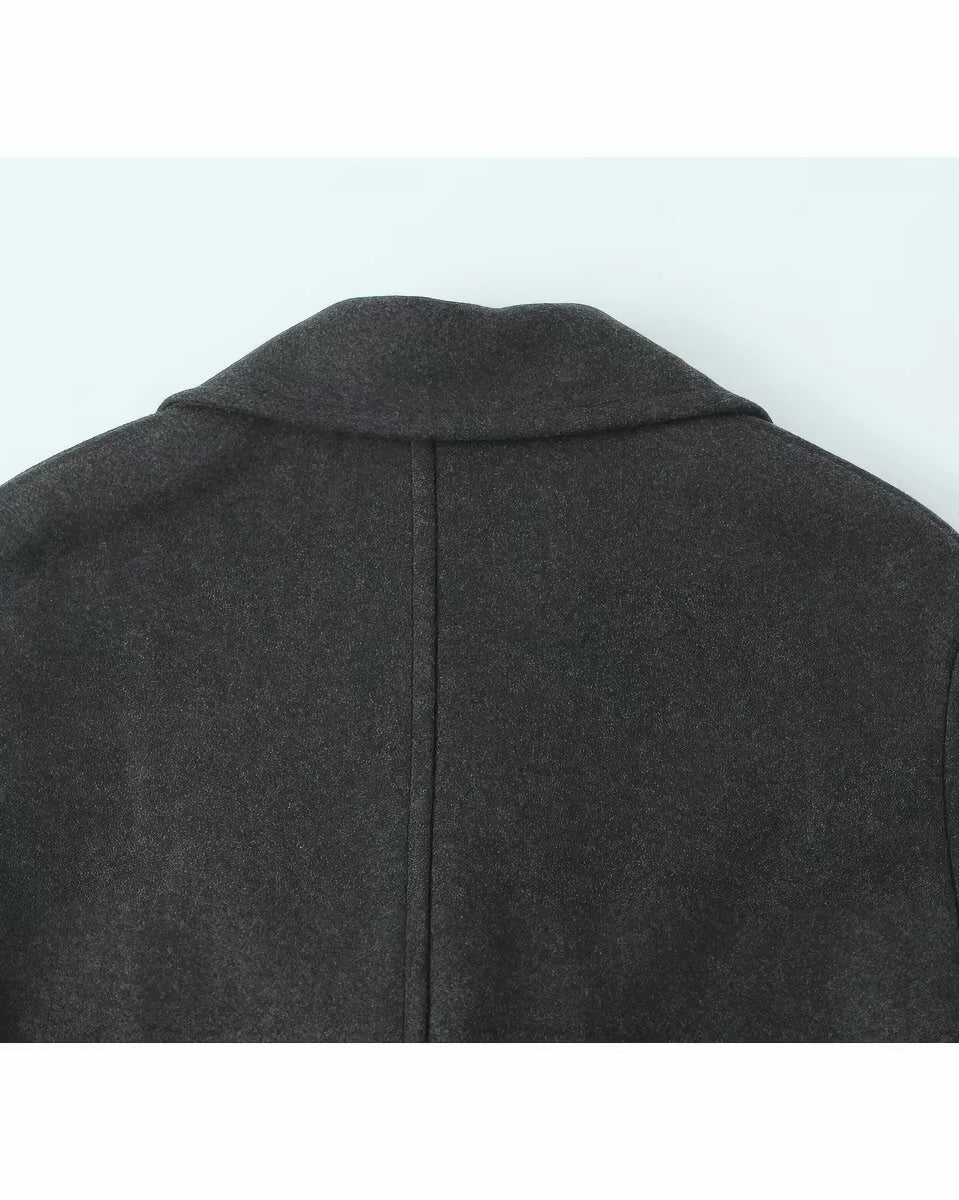 Classic Double-Breasted Long Coat