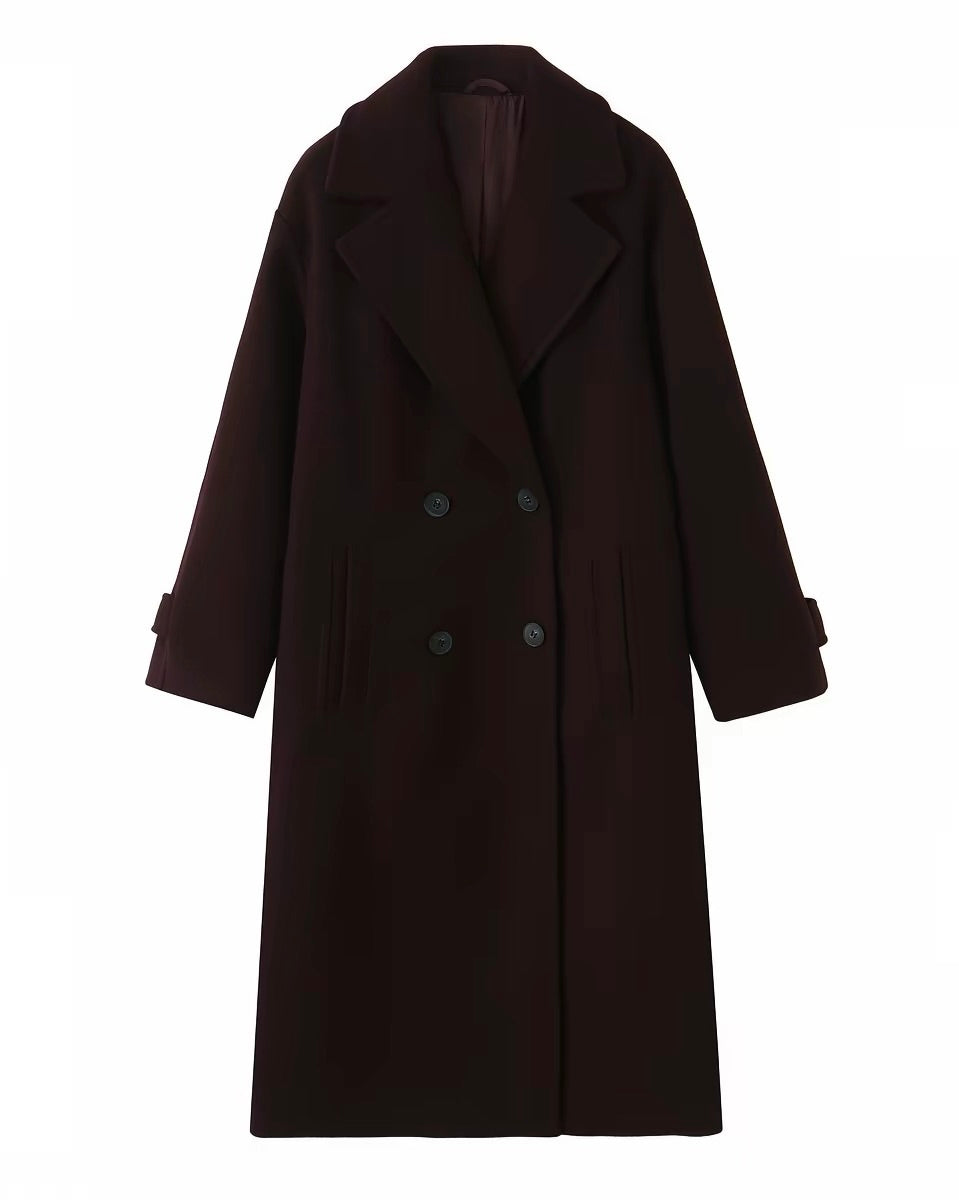 Classic Double-Breasted Long Coat