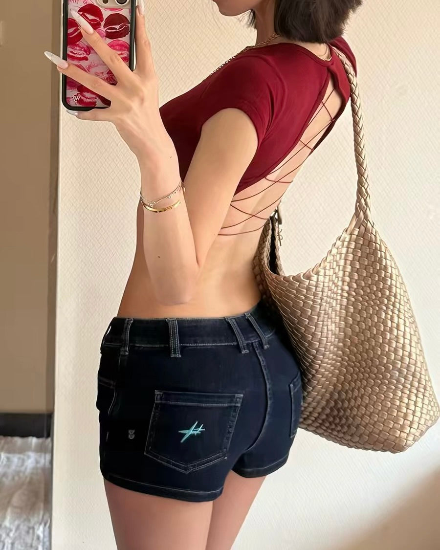 Low-Rise Denim Skort 🖤