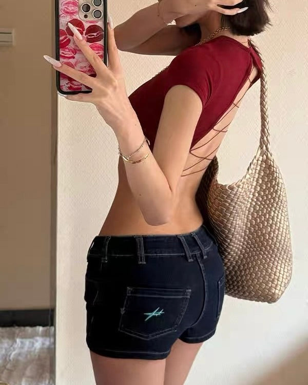 Low-Rise Denim Skort 🖤