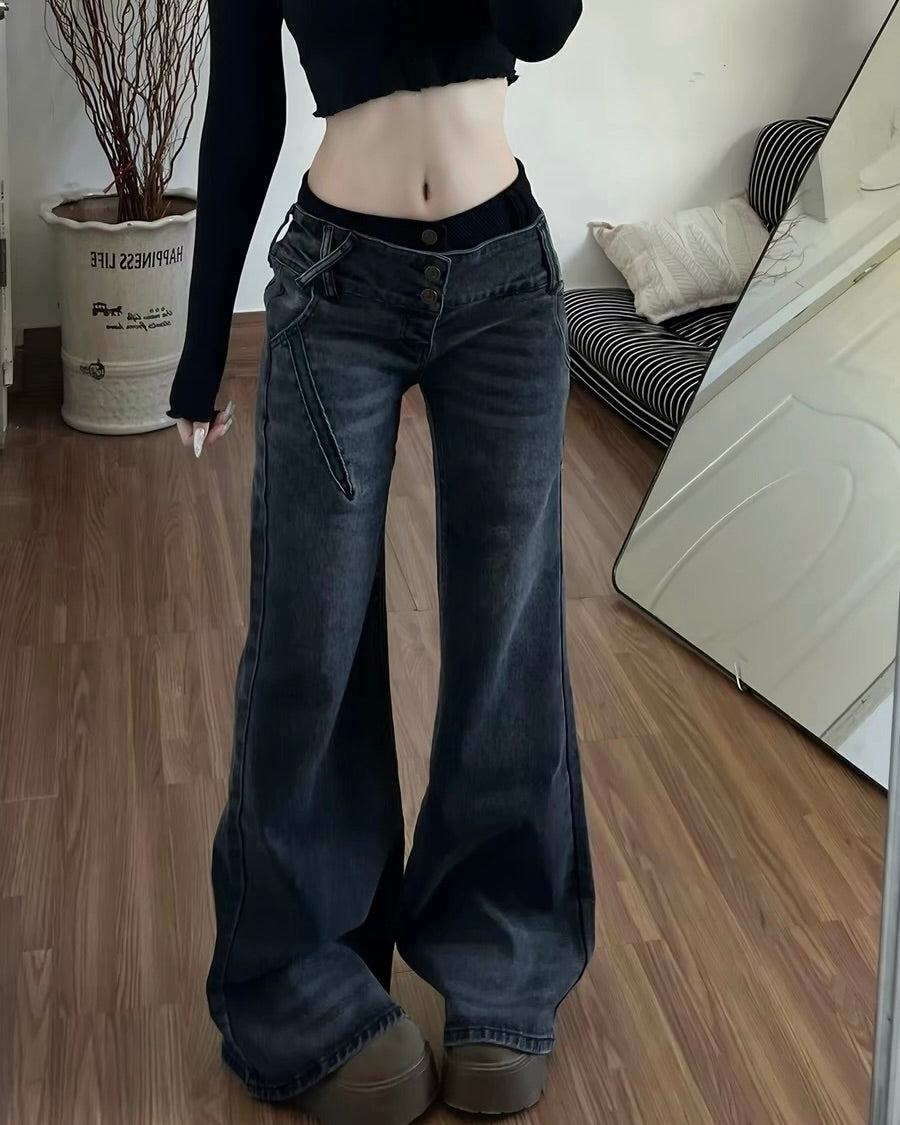 Layered Low-Rise Jeans 🖤