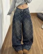 Plaid Balloon Jeans 🖤