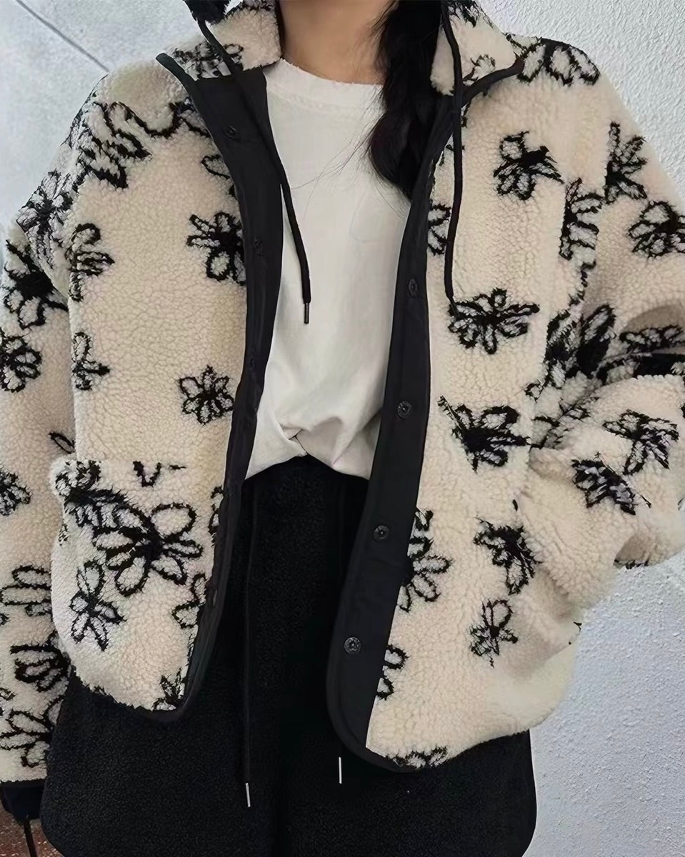 Reversible Floral Fleece Jacket