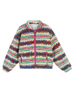 Colorful Stripe Fleece Jacket