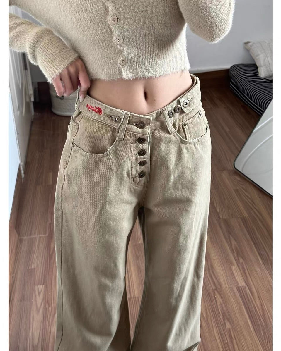 Vintage Low Waist Wide Leg Jeans