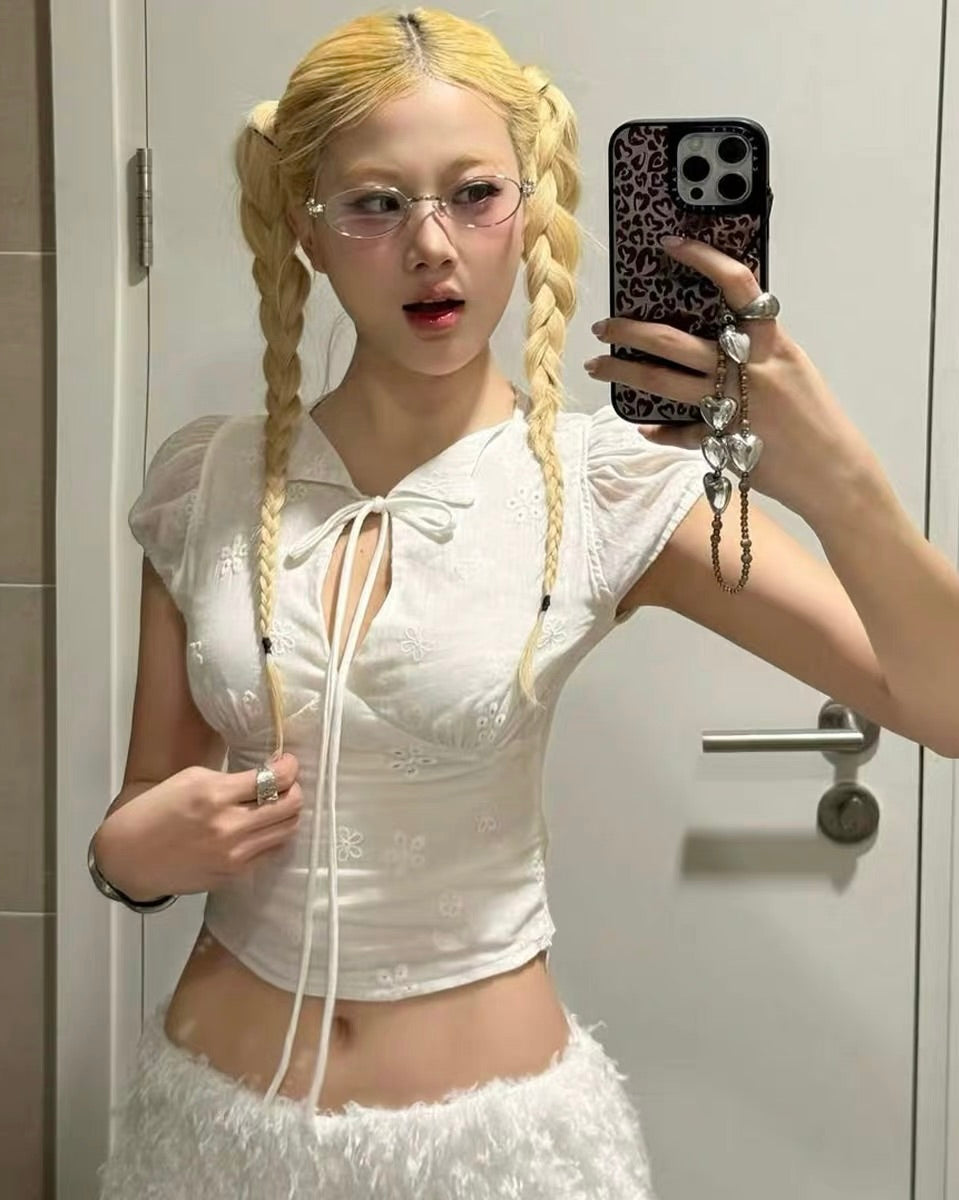 Broderie Bow Blouse