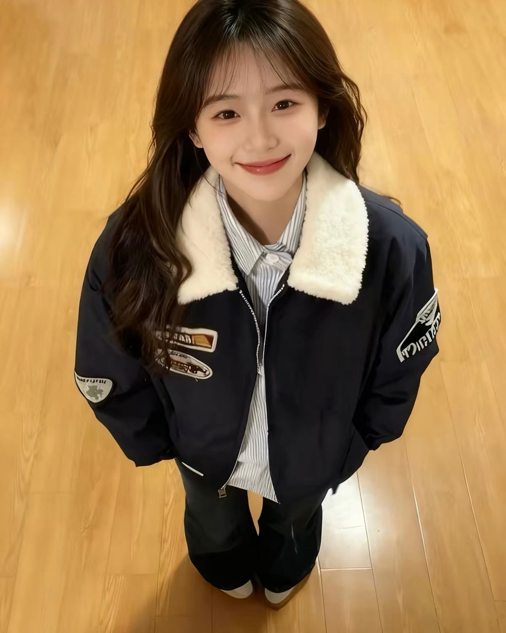Fur Collar Bomber Jacket