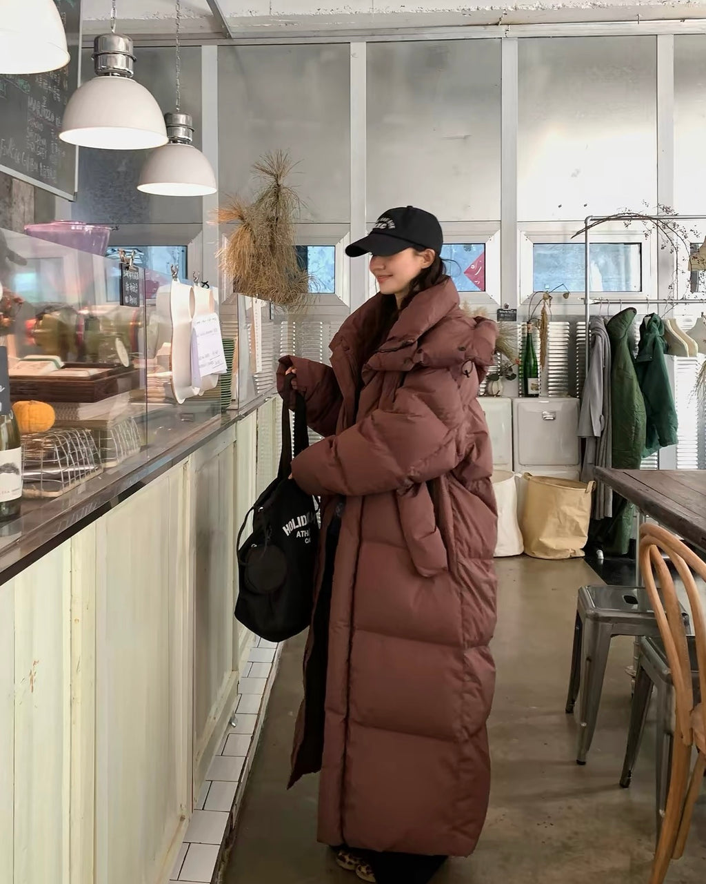 Long Hooded Puffer Coat