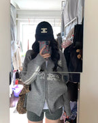 Oversized Knit Zip-Up Cardigan
