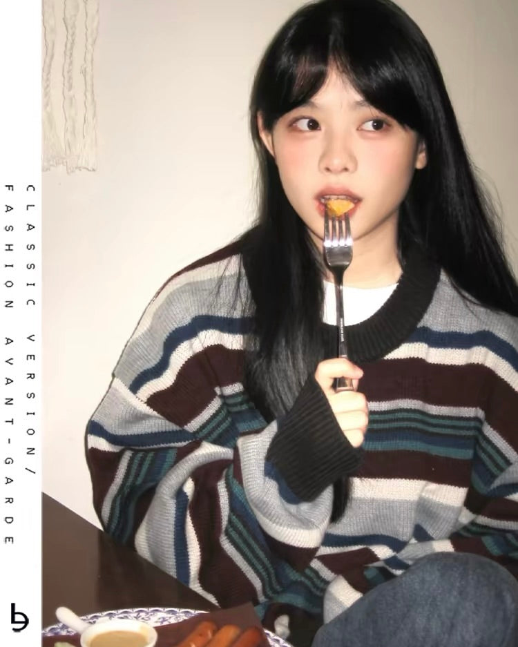 Striped Oversized Knit Sweater