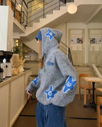 Star Graphic Hooded Knit Jacket