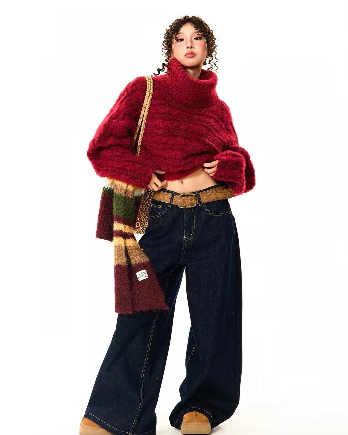 Off-Shoulder Fuzzy Knit Sweater