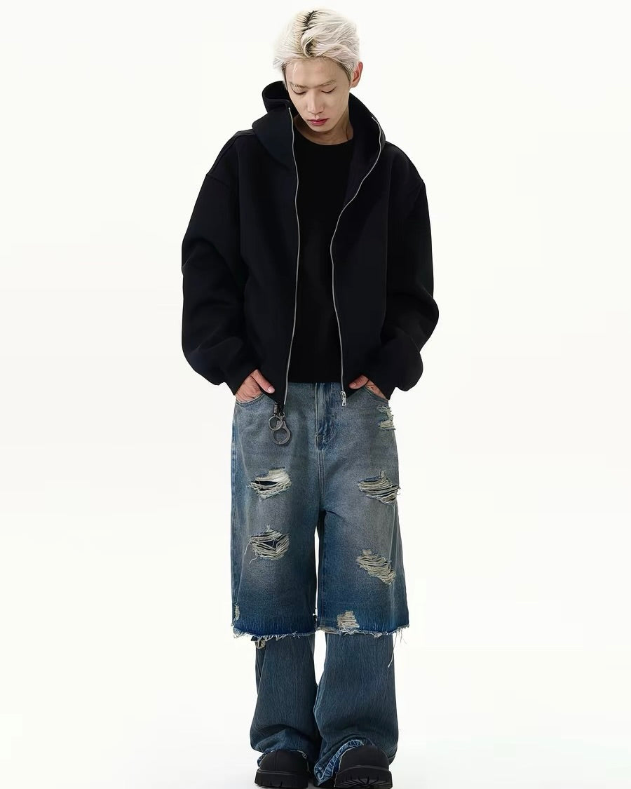 Unisex Oversized Zip Hoodie