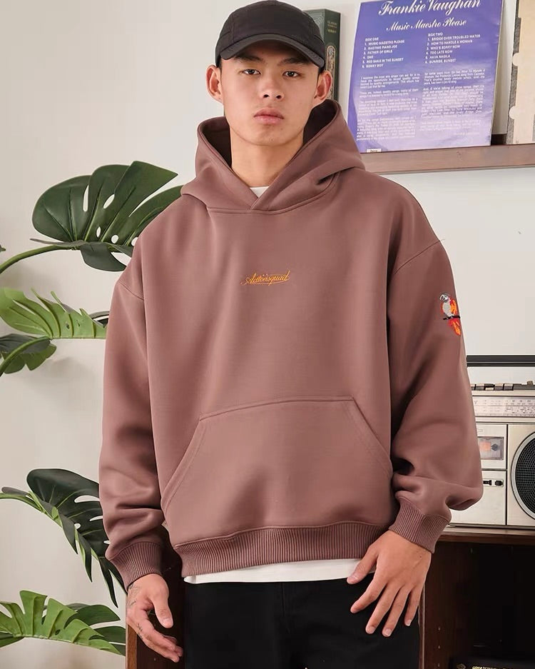 Parrot Embroidered Oversized Hoodie