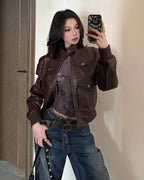 Retro Brown Leather Jacket 🤎