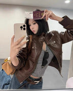Retro Brown Leather Jacket 🤎