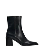 Black Leather Pointed Ankle Boots (Урьдчилсан захиалга)