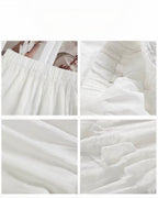 White Lace Layered Maxi Skirt
