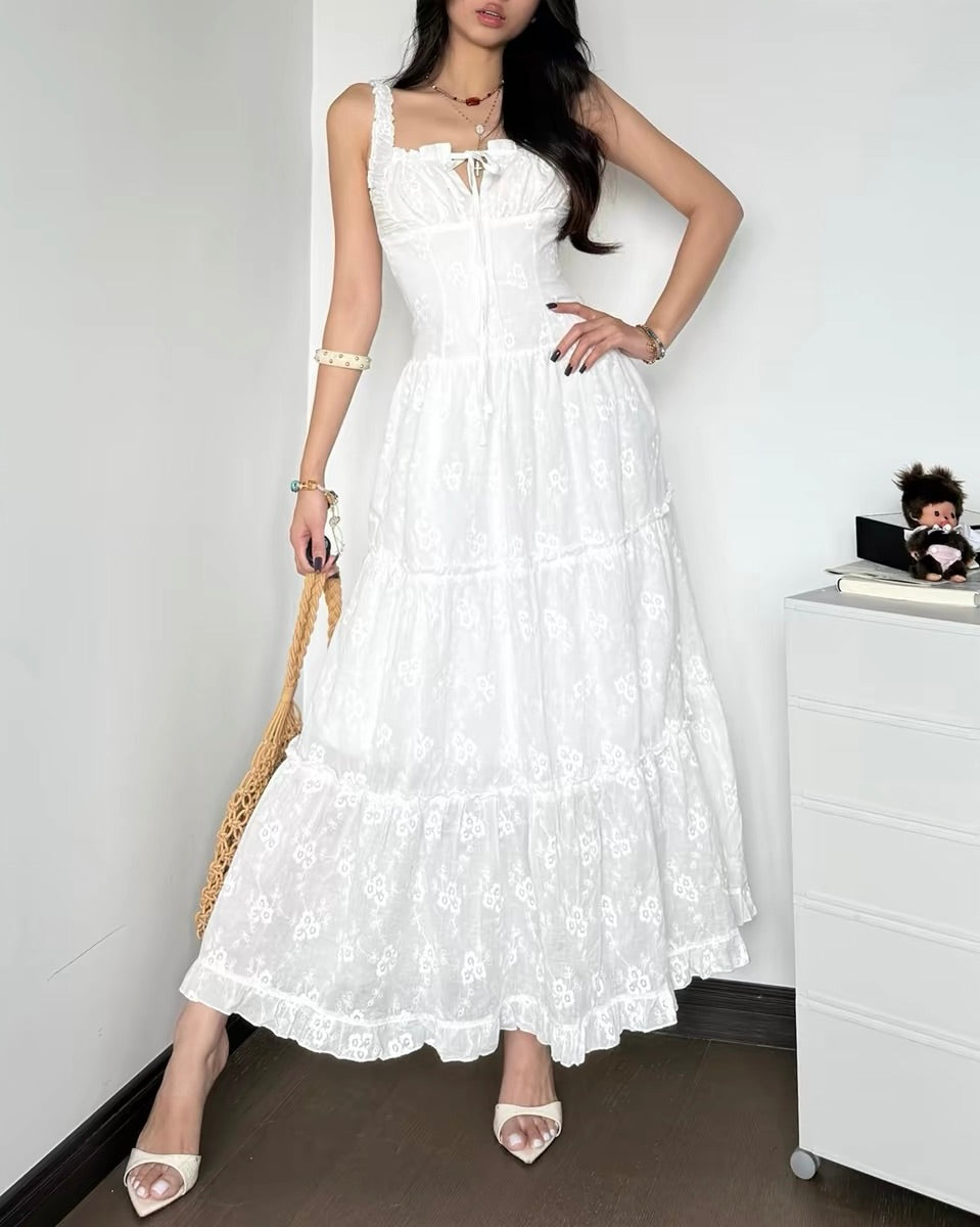 White Floral Maxi Dress