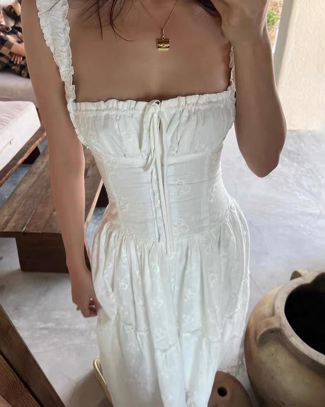 White Floral Maxi Dress