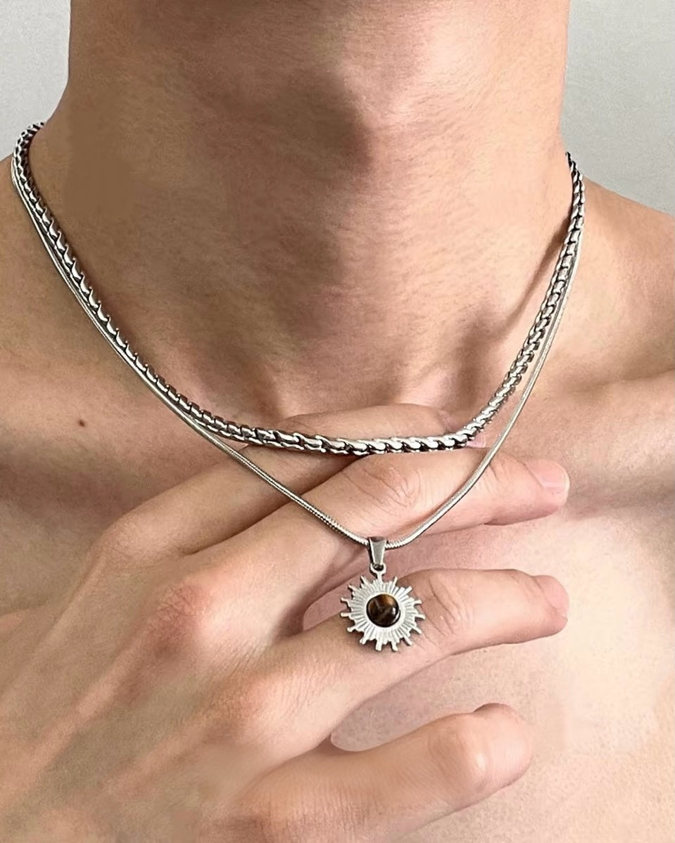 Layered Sun Necklace Set