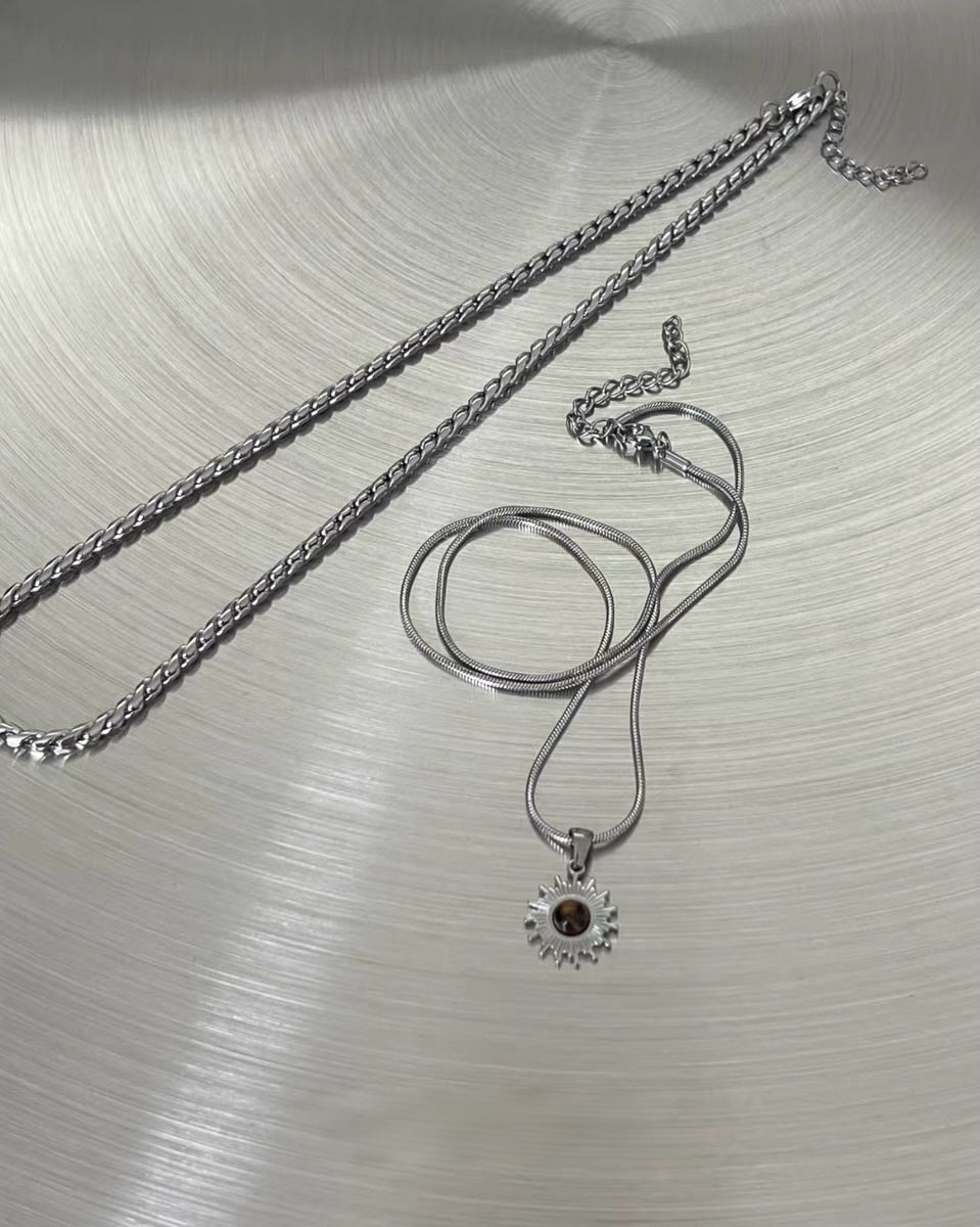 Layered Sun Necklace Set