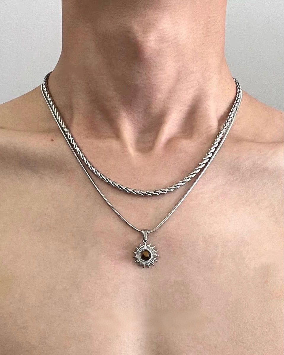 Layered Sun Necklace Set