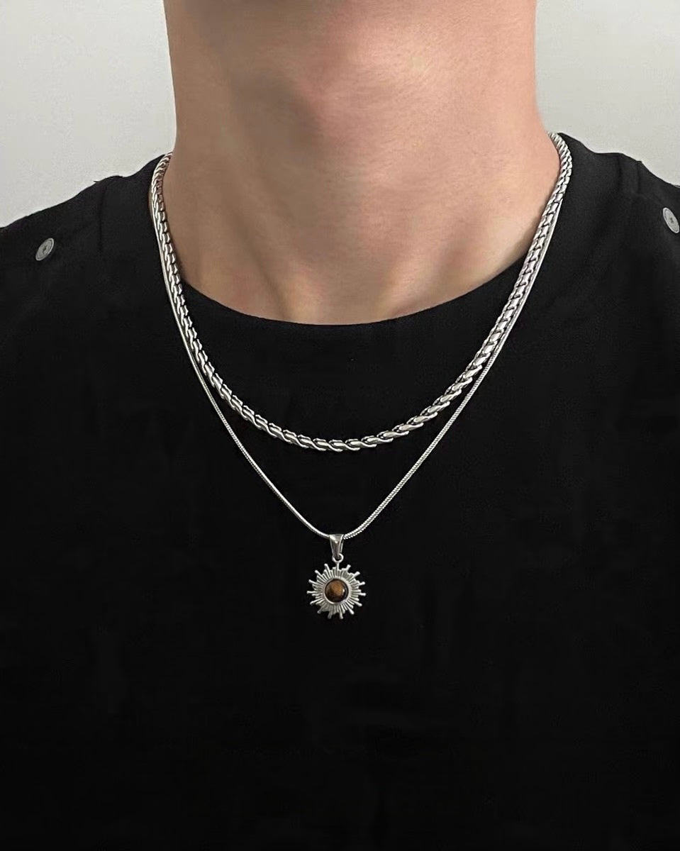 Layered Sun Necklace Set