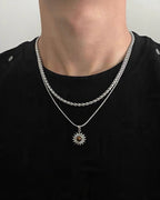 Layered Sun Necklace Set