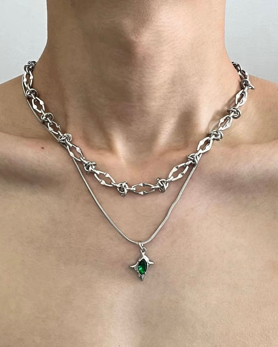 Emerald Layered Necklace Set
