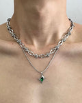 Emerald Layered Necklace Set