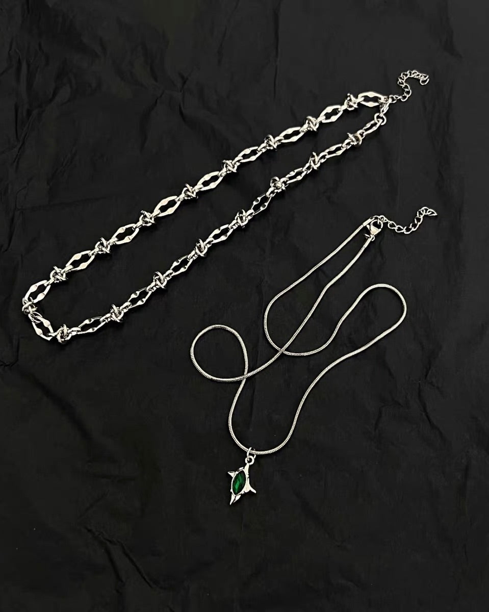 Emerald Layered Necklace Set