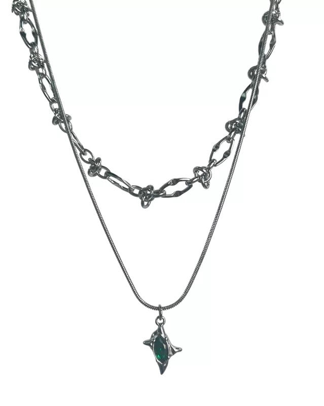 Emerald Layered Necklace Set