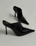 Noir Pointed Mules