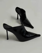 Noir Pointed Mules