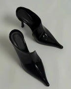 Noir Pointed Mules
