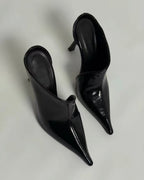 Noir Pointed Mules
