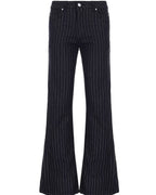 Black Pinstripe Flare Jeans