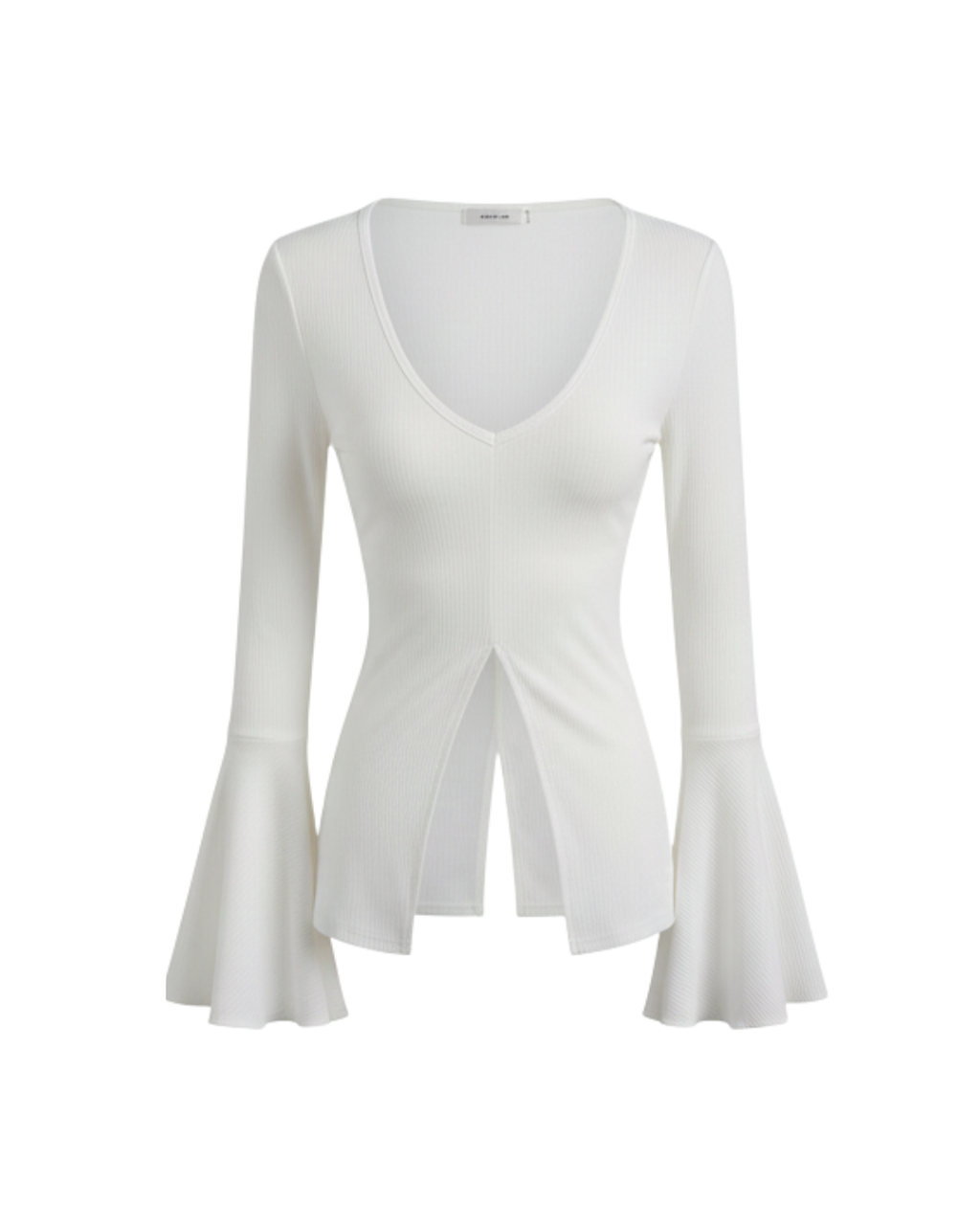 Deep V-Neck Flared Sleeve Top