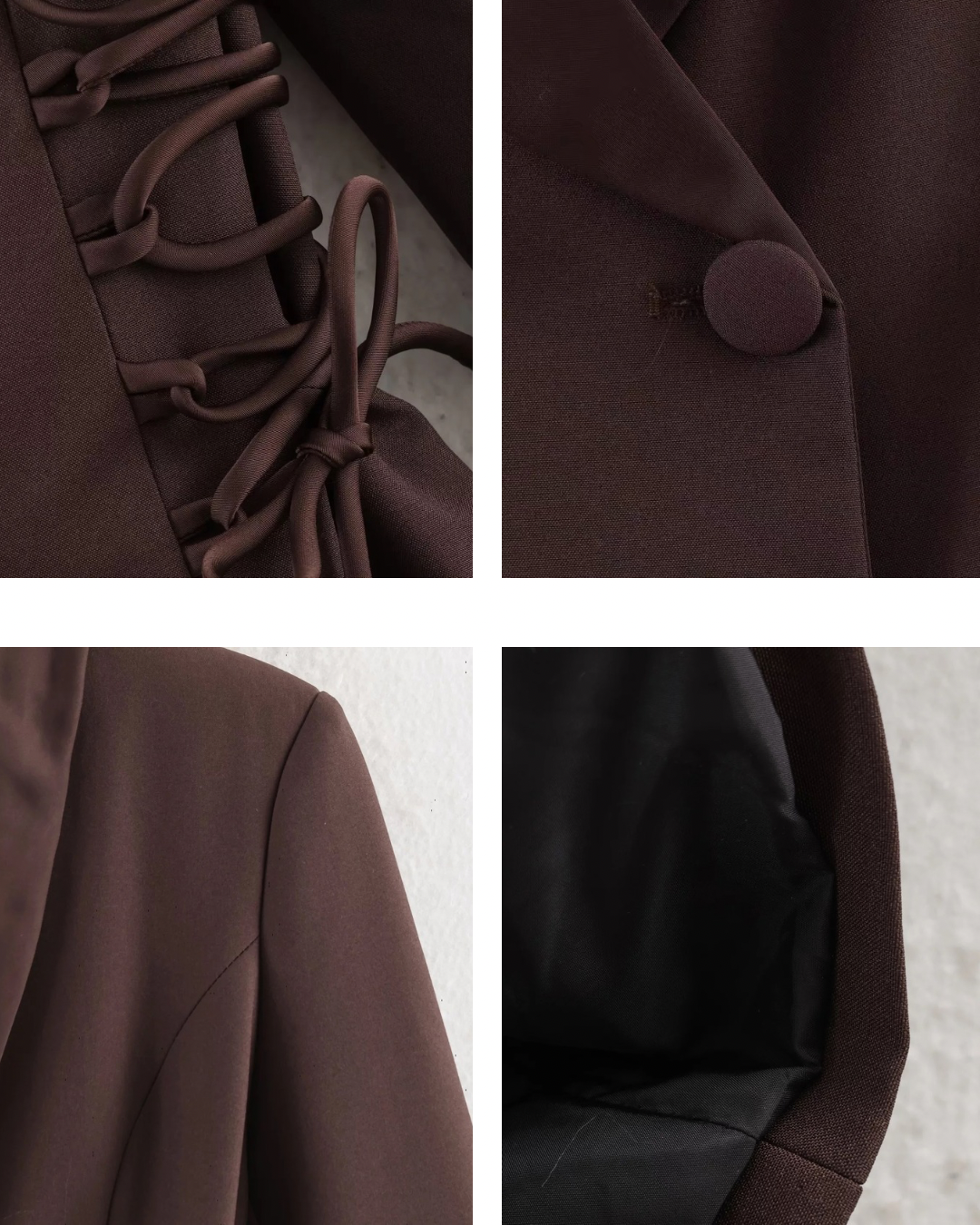 Lace-Up Waist Tailored Blazer