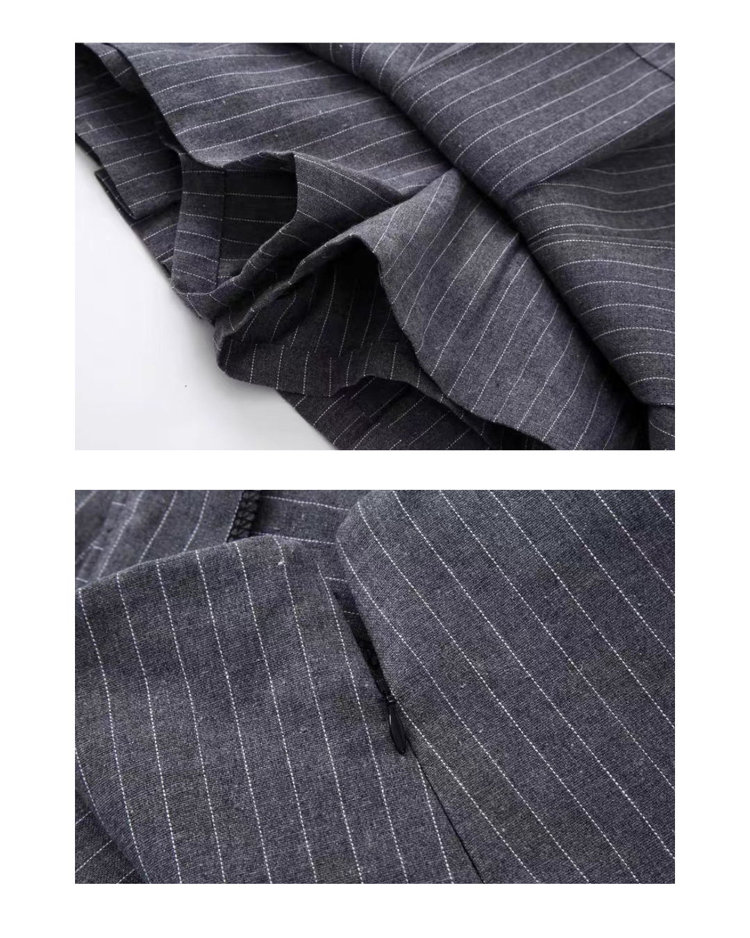 Pinstripe Pleated Mini Skirt