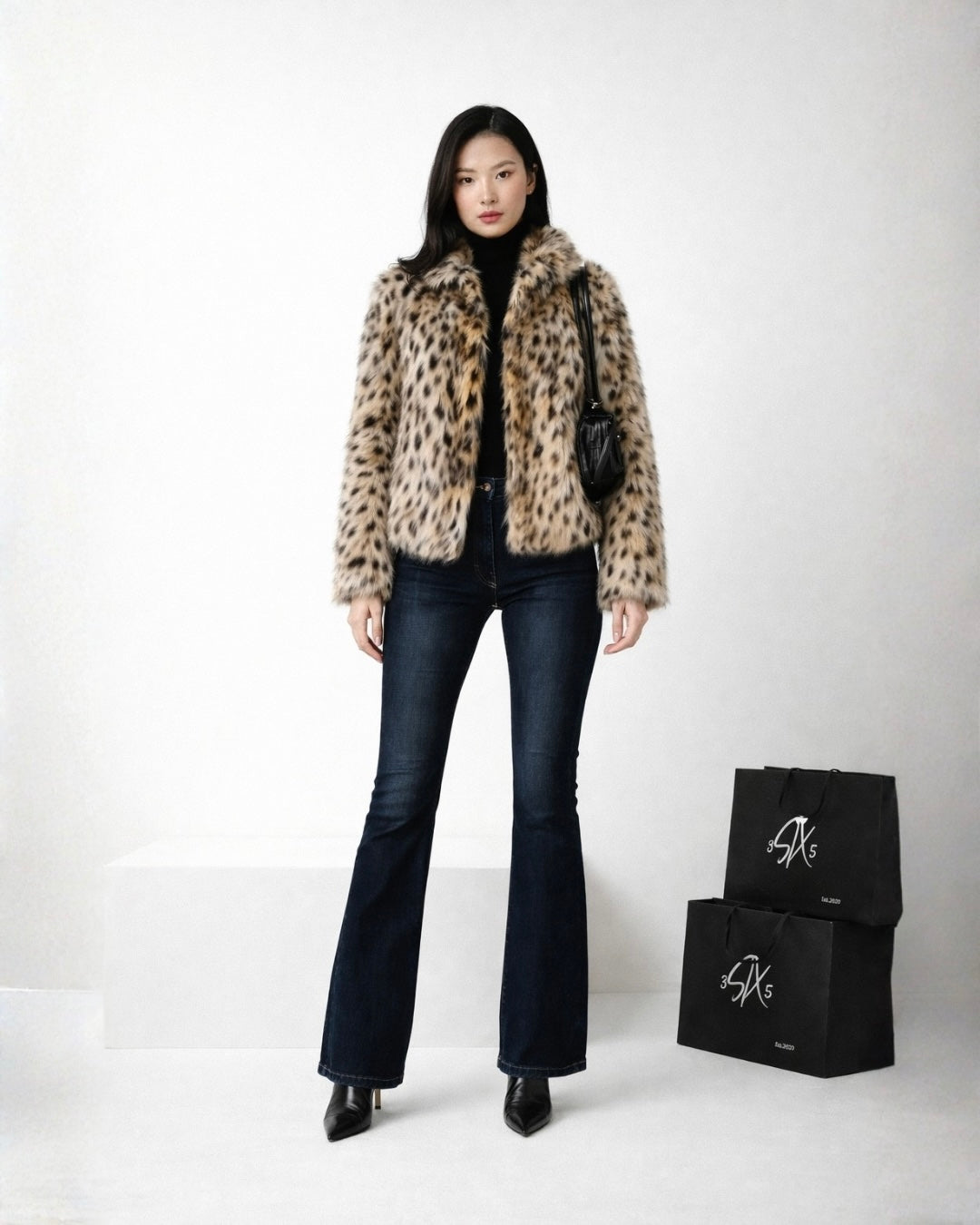 Leopard Print Faux Fur Jacket
