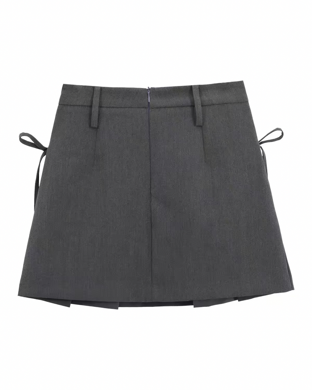 Side-Tie Pleated Mini Skirt