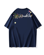 Floral Script Back Print Oversized T-Shirt