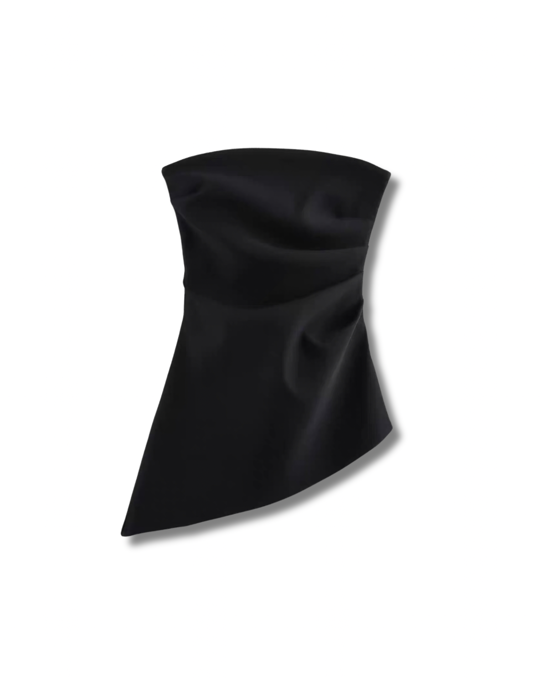 Strapless Asymmetric Black Top