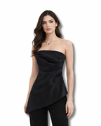 Strapless Asymmetric Black Top