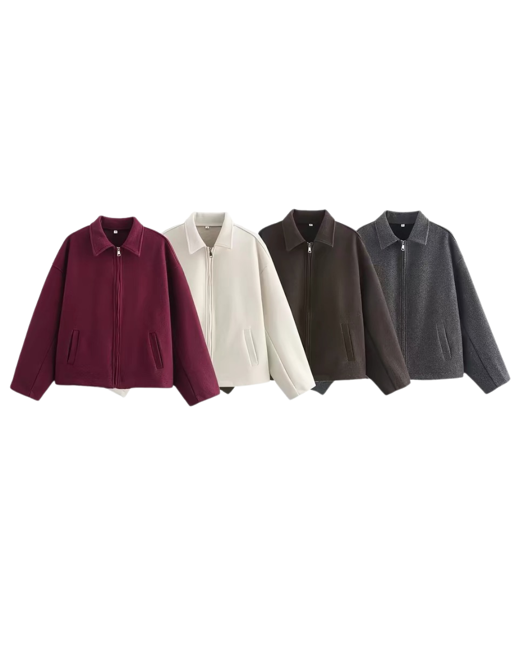 Minimal Zip Wool-Look Jacket