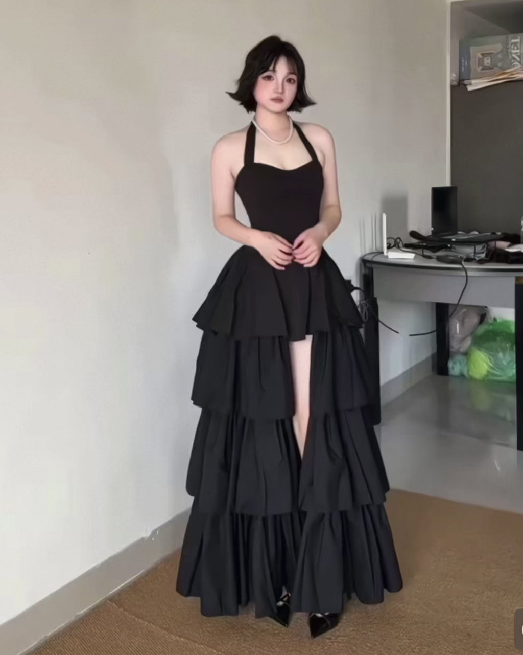 Black Layered Statement Dress
