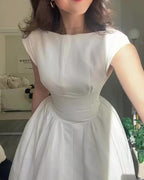 Elegant White Midi Dress (Өмсгөл томтой)