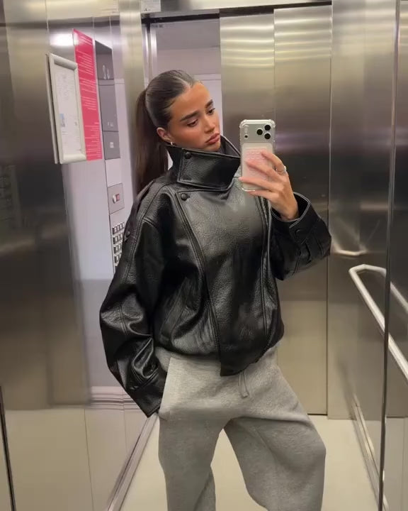 Premium Oversized Leather Jacket